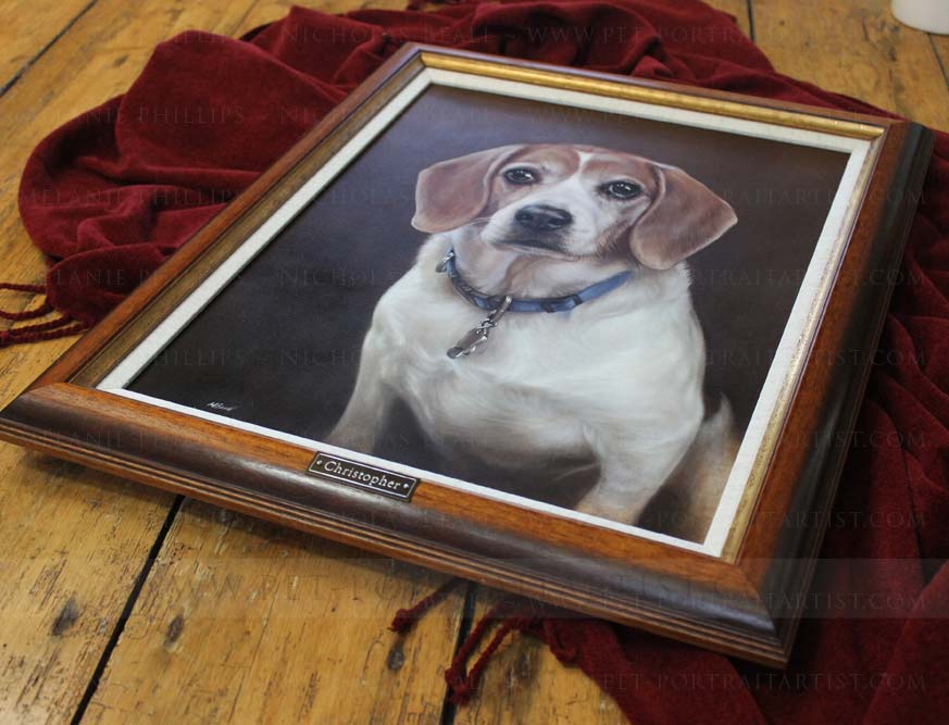 Beagle Oil Pet Portraits Framed